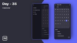 Daily UI Design Challenge | Day - 35 | Calendar App UI