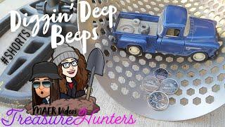 Digging Deep Beeps #shorts | Treasure Hunters Tot Lot Sand Scoop Adventures #TreasureFam