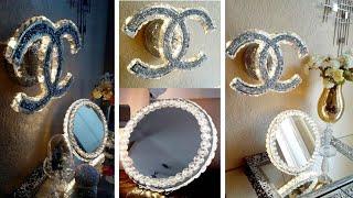 DIY High End Designer Inspired Dupes | Chanel Inspired Wall Sconce| DIY Glam Lighted Vanity Mirror
