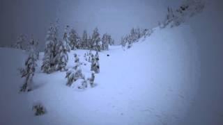 Nestor sliding down second pump peak Mt. Seymour