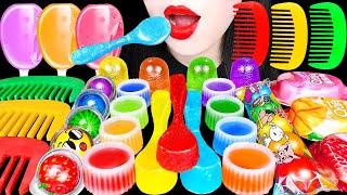 ASMR RAINBOW DESSERTS *FROZEN NIK-L-NIP EDIBLE SPOONS 얼린 닉클립, 먹는 숟가락, 다양 스낵 먹방 EATING SOUNDS MUKBANG