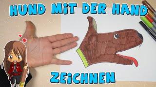 Dog simply drawing with your hand for kids | from 5 years | Drawing with Evi | German