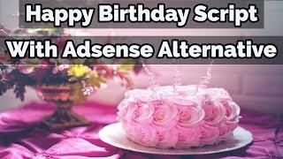 Happy Birthday HTML free whatsapp viral script for blogger without Google AdSense ads (Hindi)