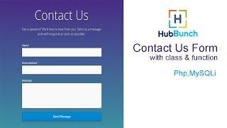 Contact us form in php with database