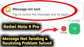 Fix Redmi Note 9 Pro Message Not Sent (Failed) Error Problem Solved