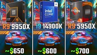 RYZEN 9 9950X vs INTEL i9-14900K vs RYZEN 9 5950X | Test in 6 Games