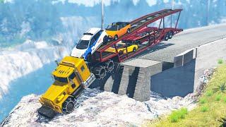 Cars Vs Unfinished Bridge  - BeamNG Drive | CRASHdriven