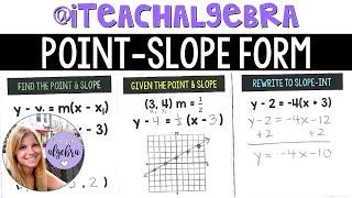 Algebra 1 - Point-Slope Form of a Linear Equation