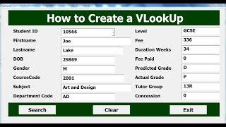 How to Create Vlookup Function in Excel ing VBA