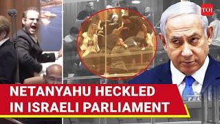 'Have Some Shame': Netanyahu Heckled Inside Israeli Parliament | Hostages’ Kin Dragged Out