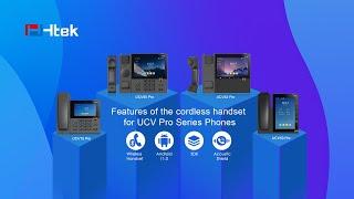 Features of the cordless handset for UCV Pro Series Phones