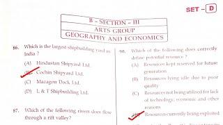 OSSTET Answer Key 2022 /Geography & Economics // OSSTET Questions and Answer Key 2022