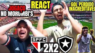 REACT SÃO PAULO 2 X 2 BOTAFOGO CAMINHÃO DE GOLS PERDIDOS - JOGAÇO - BRASILEIRÃO 2024