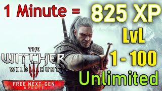 THE WITCHER 3 LEVEL UP FAST BEST XP FARM GLITCH 825 XP x Minute LEVEL 1 - 100