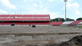 Campo riscaldato e maxi schermo: le immagini dei lavori all’UPower Stadium di Monza