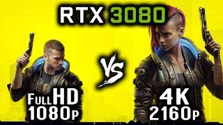 Cyberpunk 2077 - RTX 3080 [1080p vs 2160p], CP 2077 - RTX 3080 [HD vs 4K]