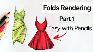 How to show folds in Garments | Folds Rendering Explained | Fashion Illustration