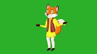 green screen fox cartoon/cartoon green screen video