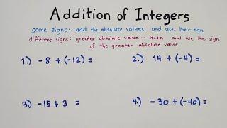 How to Add Integers? Addition of Integers