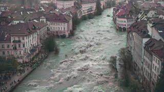 Massive destruction due to floods and landslides in Valais, Switzerland!