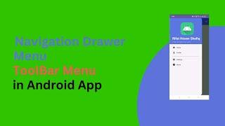 Android Navigation Drawer Menu Material ToolBar Design || Android Studio Giraffe | 2022.3.1 ||