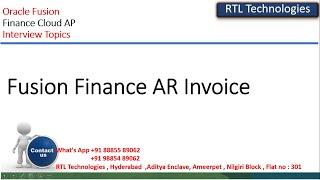 Oracle Fusion Finance Cloud R13 | Interview Questions | AR Invoice Delete | Placement | Real Time