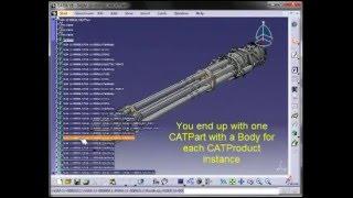 How to convert a CATProduct into a single CATPart