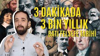 3 DAKİKADA 3 BİN YILLIK BATI FELSEFE TARİHİ ÖZETİ #felsefetarihi #özetfelsefetarihi #batıfelsefesi