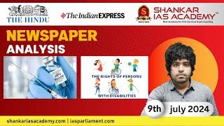 Newspaper Analysis | The Hindu | Editorial | july 9 2024 | UPSC | Shankar IAS Academy