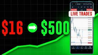 Growing a small forex trading account from $16 to $500