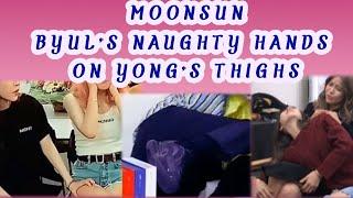 #Moonsun #Moonbyul's hands on #Solar's thighs  18+