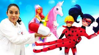 Barbie und Lady Bug bei Doktor Aua - 2 Folgen am Stück - Puppen Video mit Doktor Aua