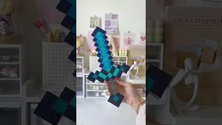 Making a minecraft diamond SWORD in real life ️ #Minecraft #diy #diamond #sword  #gameplay lay