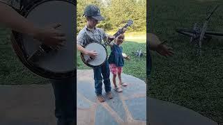 Little sister thinks she's hilarious! #music #bluegrass #banjo