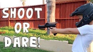 SHOOT OR DARE PAINTBALL GUN CHALLENGE!