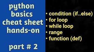 Python Basic Cheat Sheet With Hands-on | Part2