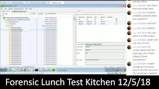 Forensic Lunch Test Kitchen 12/5/18