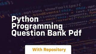 python programming question bank pdf