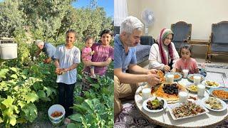 Odun Ateşinde Kuzu Şiş~Köy Bahçemizin En Lezzetli Sebzelerini Topladık~Köy İşleri