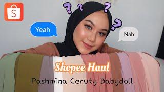 WAJIB TONTON SEBELUM BELI! SHOPEE HAUL PASHMINA CERUTY BABYDOLL | VANINDA AIDINA