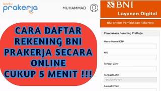 CARA MENDAFTAR REKENING BNI PRAKERJA SECARA ONLINE