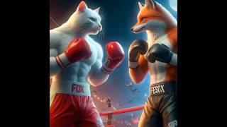 whitecatman vs foxman #youtube #youtubeshorts #cat #fox #boxing #maths