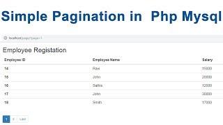 Simple Pagination in  Php Mysql