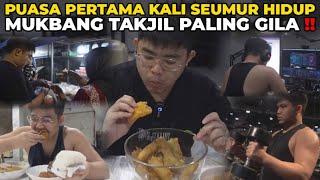 PERTAMA KALI PUASA SEUMUR HIDUP ‼️ SAHUR 2 NASI, 2 AYAM, 3 INDOMIE + BUKA BORONG 1 GEROBAK TAKJIL