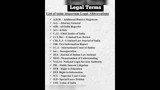 List of some important Legal Abbreviations