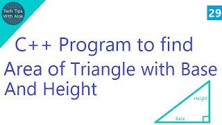 C++ Program to Find area of Triangle with Base and Height