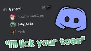 Forcing a kid to lick toes in discord