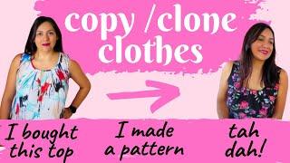 How to COPY YOUR FAVORITE TOP! cloning.... make a SEWING PATTERN from your clothes.