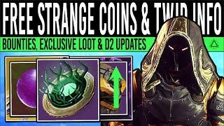 Destiny 2: FREE STRANGE COINS & CHALLENGE UPDATE! Future Fixes, Exclusive Emblems, Bounties & Issues