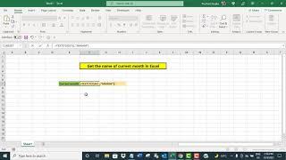 Get the name of current month in Excel